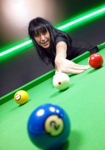Lena Ollmark, porträtt, biljard